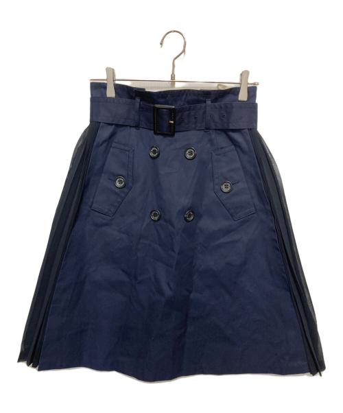 BLUE LABEL CRESTBRIDGE（ブルーレーベルクレストブリッジ）BLUE LABEL CRESTBRIDGE (ブルーレーベルクレストブリッジ) ドッキングスカート ブラック×ネイビー サイズ:SIZE 38の古着・服飾アイテム