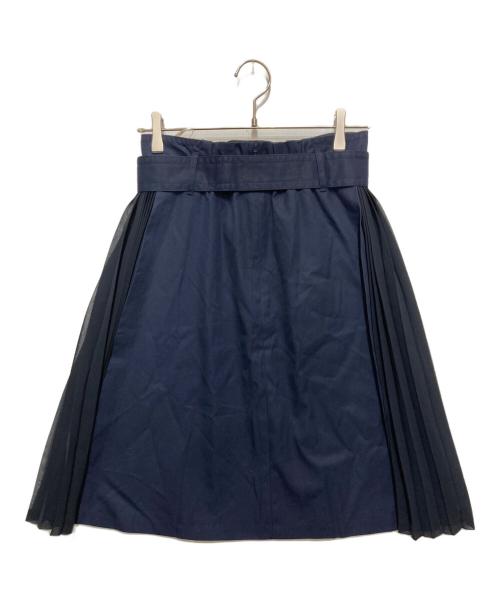 BLUE LABEL CRESTBRIDGE（ブルーレーベルクレストブリッジ）BLUE LABEL CRESTBRIDGE (ブルーレーベルクレストブリッジ) ドッキングスカート ブラック×ネイビー サイズ:SIZE 38の古着・服飾アイテム