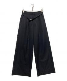 Ujoh（ウジョー）の古着「ベルテッドワイドパンツ」｜ブラック