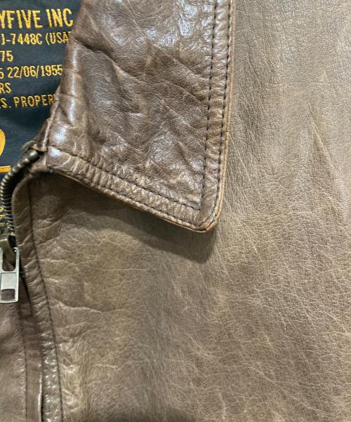 vintage fifty five  inc（ヴィンテージ フィフティ ファイブ インク）vintage fifty five  inc (ヴィンテージ フィフティ ファイブ インク) レザージャケット ブラウン サイズ:XXLの古着・服飾アイテム