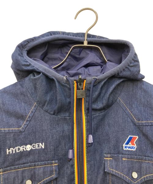 HYDROGEN（ハイドロゲン）HYDROGEN (ハイドロゲン) K-way (ケイウェイ) デニム×ナイロンリバーシブルジャケット ネイビー サイズ:Ｍの古着・服飾アイテム