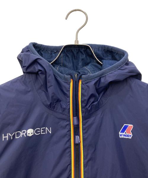 HYDROGEN（ハイドロゲン）HYDROGEN (ハイドロゲン) K-way (ケイウェイ) デニム×ナイロンリバーシブルジャケット ネイビー サイズ:Ｍの古着・服飾アイテム