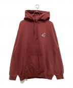 X-LARGEエクストララージ）の古着「Logo Embroidery Hoodie」｜ブラウン