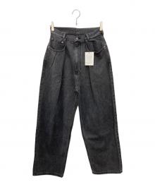 machatt（マチャット）の古着「ウエストタックデニムデニムパンツ」｜グレー