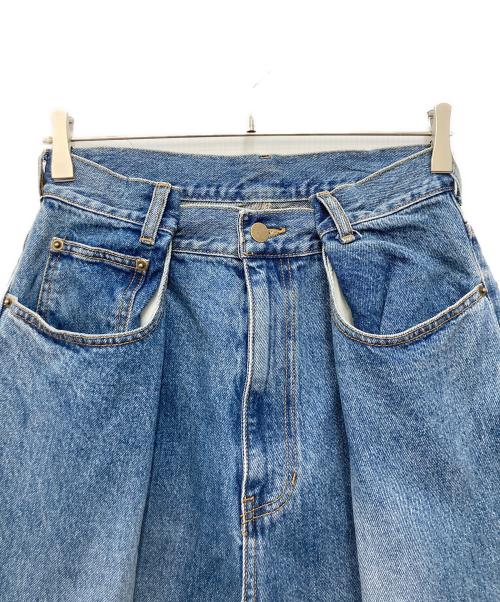 machatt（マチャット）machatt (マチャット) ウエストタックデニムデニムパンツ ブルー サイズ:36の古着・服飾アイテム