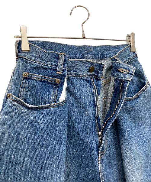 machatt（マチャット）machatt (マチャット) ウエストタックデニムデニムパンツ ブルー サイズ:36の古着・服飾アイテム