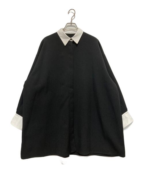 machatt（マチャット）machatt (マチャット) ダブルクロスバイカラードレスワンピース ブラック サイズ:Fの古着・服飾アイテム
