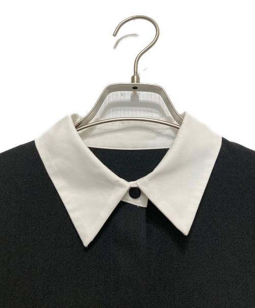 machatt（マチャット）machatt (マチャット) ダブルクロスバイカラードレスワンピース ブラック サイズ:Fの古着・服飾アイテム