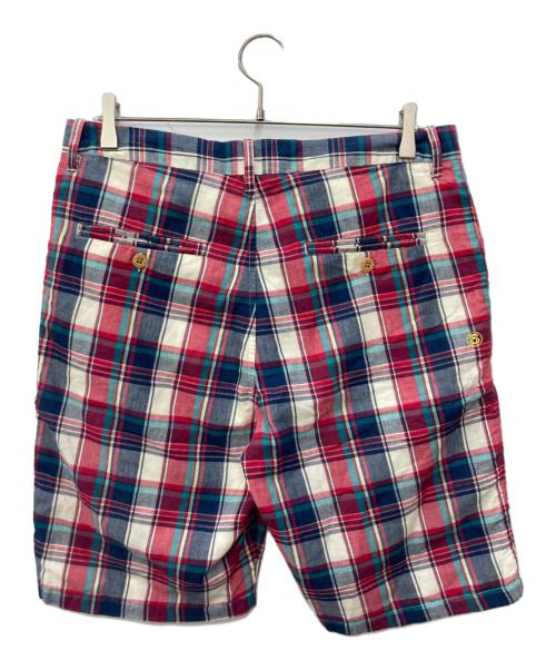 stussy（ステューシー）stussy (ステューシー) リンクロゴマドラスショートパンツ レッド×ネイビー サイズ:32の古着・服飾アイテム