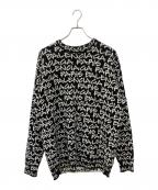 BALENCIAGAバレンシアガ）の古着「総柄ロゴニット」｜ホワイト×ブラック