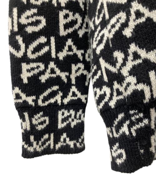 BALENCIAGA（バレンシアガ）BALENCIAGA (バレンシアガ) 総柄ロゴニット ホワイト×ブラック サイズ:XＳの古着・服飾アイテム