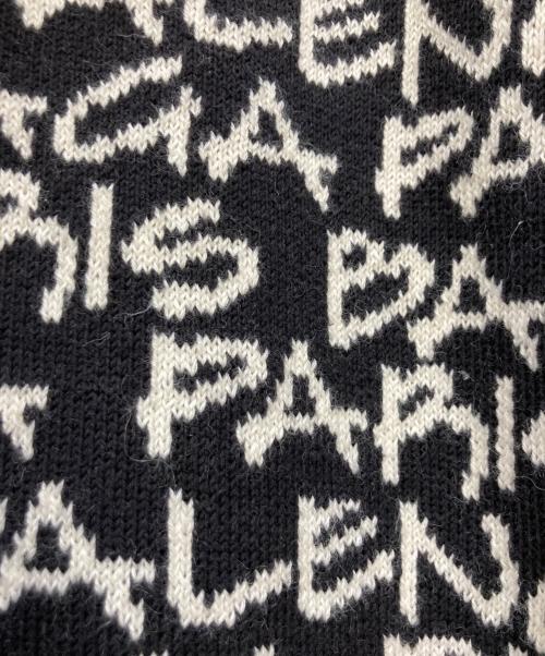 BALENCIAGA（バレンシアガ）BALENCIAGA (バレンシアガ) 総柄ロゴニット ホワイト×ブラック サイズ:XＳの古着・服飾アイテム