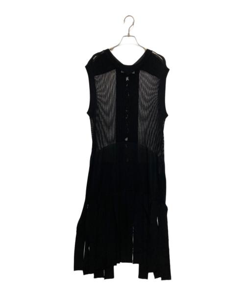 TOGA ARCHIVES（トーガアーカイブス）TOGA ARCHIVES (トーガアーカイブス) Fringe knit dress ブラック サイズ:Sの古着・服飾アイテム