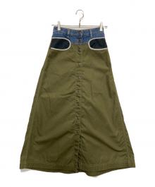 DIESEL（ディーゼル）の古着「Ｏ-ＬＩＡ-ＬＯＮＧ スカート」｜グリーン