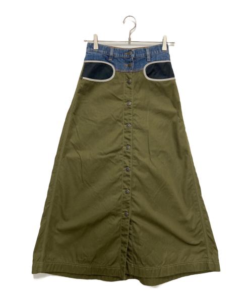 DIESEL（ディーゼル）DIESEL (ディーゼル) Ｏ-ＬＩＡ-ＬＯＮＧ スカート グリーン サイズ:24の古着・服飾アイテム