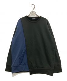 ZUCCA（ズッカ）の古着「変形デザインスウェット」｜ネイビー×ブラック