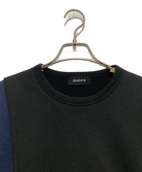 ZUCCA（ズッカ）ZUCCA (ズッカ) 変形デザインスウェット ネイビー×ブラック サイズ:Ⅿの古着・服飾アイテム