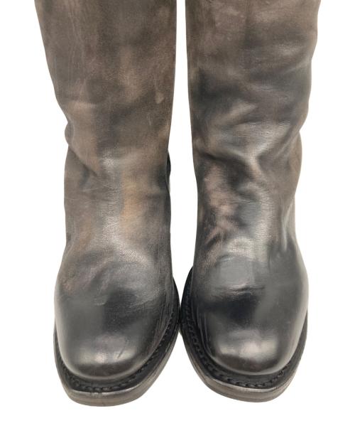 YOHJI YAMAMOTO（ヨウジヤマモト）YOHJI YAMAMOTO (ヨウジヤマモト) CHEREVICHKIOTVICHKI (シェレヴィッキオヴィッキ) ASYMMETRIC TALL BOOT ブラウン サイズ:37の古着・服飾アイテム