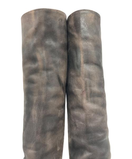 YOHJI YAMAMOTO（ヨウジヤマモト）YOHJI YAMAMOTO (ヨウジヤマモト) CHEREVICHKIOTVICHKI (シェレヴィッキオヴィッキ) ASYMMETRIC TALL BOOT ブラウン サイズ:37の古着・服飾アイテム