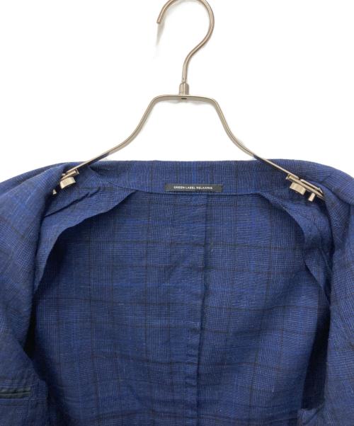 green label relaxing（グリーンレーベルリラクシング）green label relaxing (グリーンレーベルリラクシング) W/LI グレンチェック 2ボタン RG NT2P- ジャケット ネイビー サイズ:SIZE 46の古着・服飾アイテム