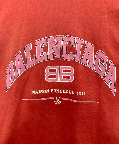 BALENCIAGA（バレンシアガ）BALENCIAGA (バレンシアガ) Maison Vintage Distressed Logo T-Shirt　メゾン・ヴィンテージ・ディストレスト・ロゴ・Tシャツ ピンク サイズ:Ⅿの古着・服飾アイテム
