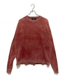 DSQUARED2（ディースクエアード）の古着「ガーメントダイ スウェットシャツ」｜レッド