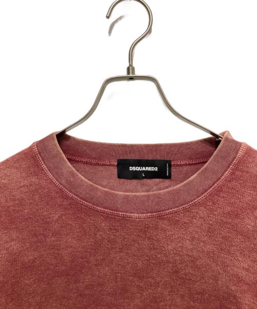 DSQUARED2（ディースクエアード）DSQUARED2 (ディースクエアード) ガーメントダイ スウェットシャツ レッド サイズ:Ｌの古着・服飾アイテム