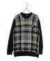FRED PERRY（フレッドペリー）の古着「Tartan Panel Sweater　タータン パネル セーター」｜ブラック×ホワイト