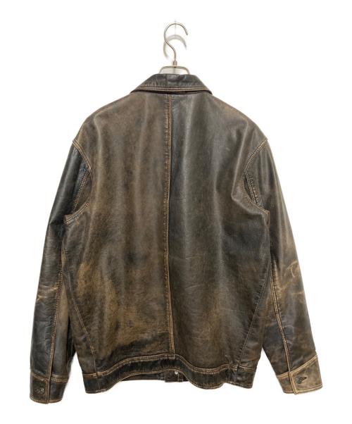 ZARA（ザラ）ZARA (ザラ) ヴィンテージ加工レザージャケット ブラウン サイズ:SIZE S-Mの古着・服飾アイテム