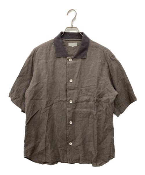 MARGARET HOWELL（マーガレットハウエル）MARGARET HOWELL (マーガレットハウエル) SHIRTING LINEN SHIRTS リネンシャツ ブラウン サイズ:Ｌの古着・服飾アイテム