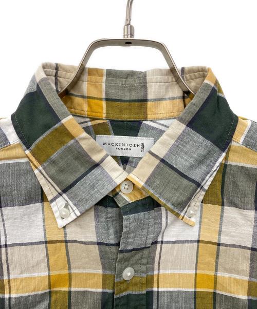 MACKINTOSH LONDON（マッキントッシュ ロンドン）MACKINTOSH LONDON (マッキントッシュ ロンドン) ワンポイント刺繍チェックシャツ イエロー サイズ:Ｌの古着・服飾アイテム