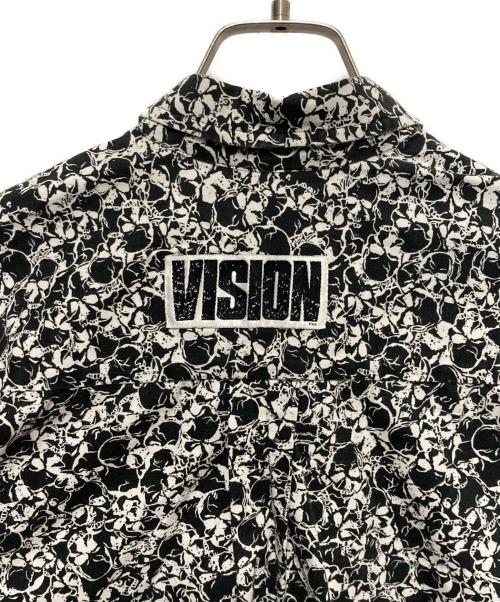 VISION STREET WEAR（ヴィションストリートウェアー）VISION STREET WEAR (ヴィションストリートウェアー) PUNK SKULL S/S Shirt ホワイト×ブラック サイズ:Mの古着・服飾アイテム