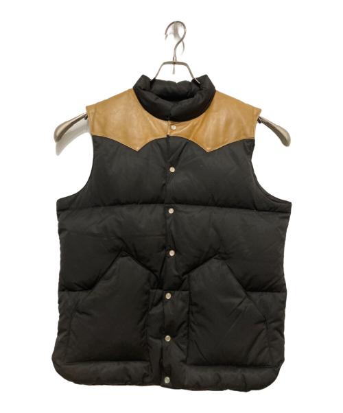OUT OF SIGHT（OUT OF SIGHT）OUT OF SIGHT (OUT OF SIGHT) レザーヨークダウンベスト ブラック サイズ:40の古着・服飾アイテム