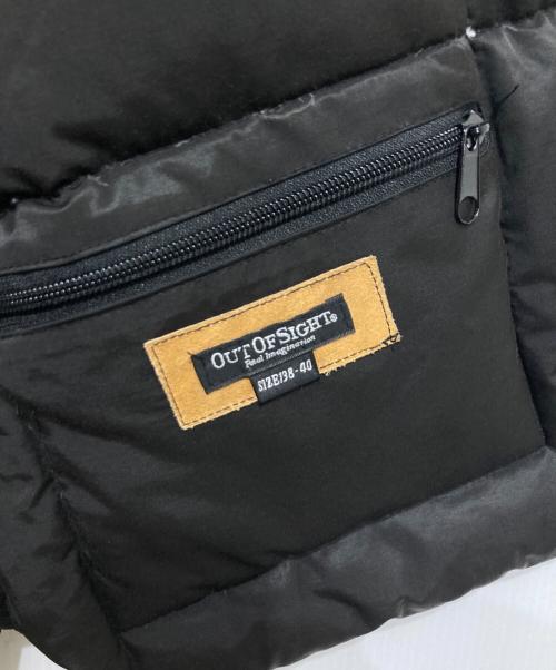 OUT OF SIGHT（OUT OF SIGHT）OUT OF SIGHT (OUT OF SIGHT) レザーヨークダウンベスト ブラック サイズ:40の古着・服飾アイテム