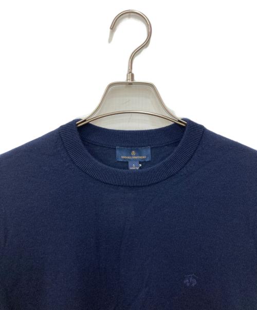 BROOKS BROTHERS（ブルックスブラザーズ）BROOKS BROTHERS (ブルックスブラザーズ) ワンポイン刺繍ハイゲージニット ネイビー サイズ:S 未使用品の古着・服飾アイテム