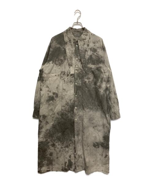 Nomat（ノマット）nomat (ノマット) タイダイ染めロングシャツ グレー サイズ:3の古着・服飾アイテム