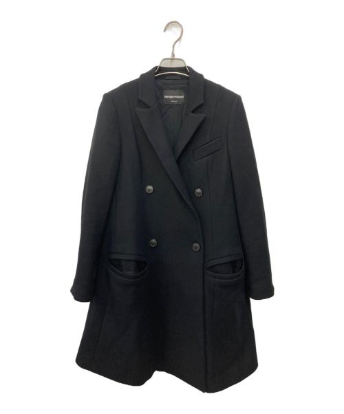 EMPORIO ARMANI（エンポリオ アルマーニ）EMPORIO ARMANI (エンポリオ アルマーニ) ダブルチェスターコート ブラック サイズ:38の古着・服飾アイテム