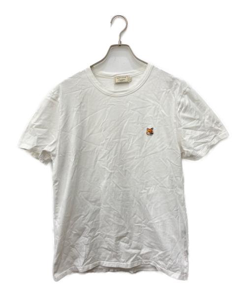 maison kitsune（メゾンキツネ）MAISON KITSUNE (メゾンキツネ) FOX HEAD PATCH 半袖 Tシャツ ホワイト サイズ:Ｌの古着・服飾アイテム