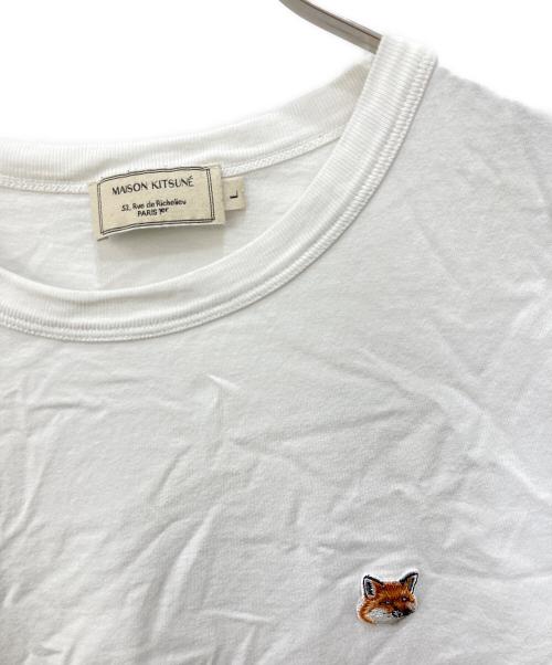 maison kitsune（メゾンキツネ）MAISON KITSUNE (メゾンキツネ) FOX HEAD PATCH 半袖 Tシャツ ホワイト サイズ:Ｌの古着・服飾アイテム