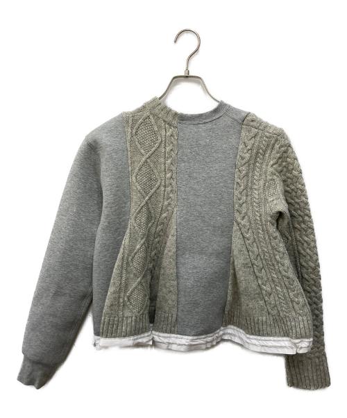 NIKE（ナイキ）NIKE (ナイキ) sacai (サカイ) SPLITCABLE TECH FLEECE SWEATSHIRT グレー サイズ:Ｓの古着・服飾アイテム
