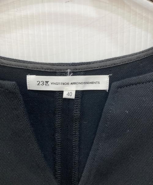 23区（ニジュウサンク）23区 (ニジュウサンク) ファインピケジャージ ワンピース ブラック サイズ:Ｌの古着・服飾アイテム
