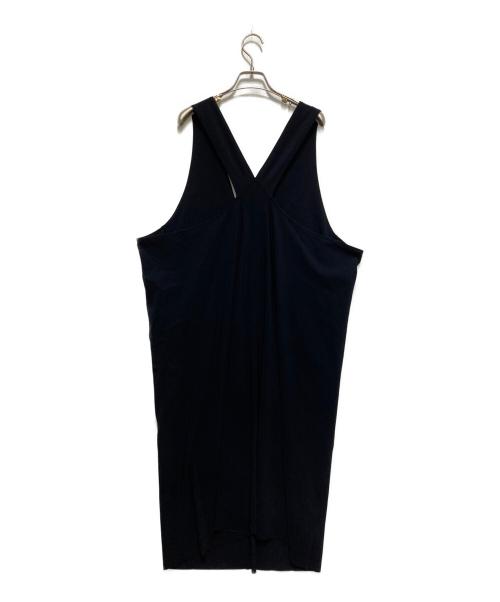 Gabardine K.T（ギャバシンケーティー）Gabardine K.T (ギャバシンケーティー) ユーロジャージー Vネック ジャンパースカート ブラック サイズ:FREEの古着・服飾アイテム