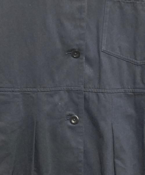 MHL（エムエイチエル）MHL (エムエイチエル) COTTON TWILL バンドカラーシャツロング七分袖ワンピース ネイビー サイズ:1の古着・服飾アイテム