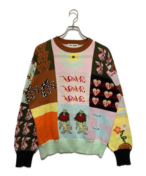 TTT MSW（ティー）TTT MSW (ティー) patchwork pullover knit マルチカラー サイズ:Mの古着・服飾アイテム