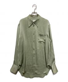 6(ROKU) BEAUTY&YOUTH（ロク ビューティーアンドユース）の古着「SATIN GEORGETTE SHIRT」｜グリーン
