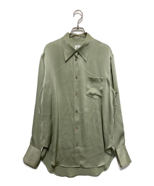 6(ROKU) BEAUTY&YOUTH（ロク ビューティーアンドユース）6(ROKU) BEAUTY&YOUTH (ロク ビューティーアンドユース) SATIN GEORGETTE SHIRT グリーン サイズ:表記なしの古着・服飾アイテム