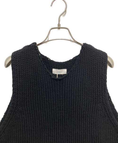 KAGURE（カグレ）kagure (カグレ) コットンローゲージニットベスト ブラック サイズ:FREE 未使用品の古着・服飾アイテム