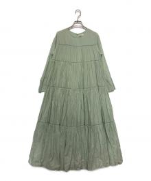 ne quittez pas（ヌキテパ）の古着「Cotton Voile Tiered Maxi Dress」｜グリーン