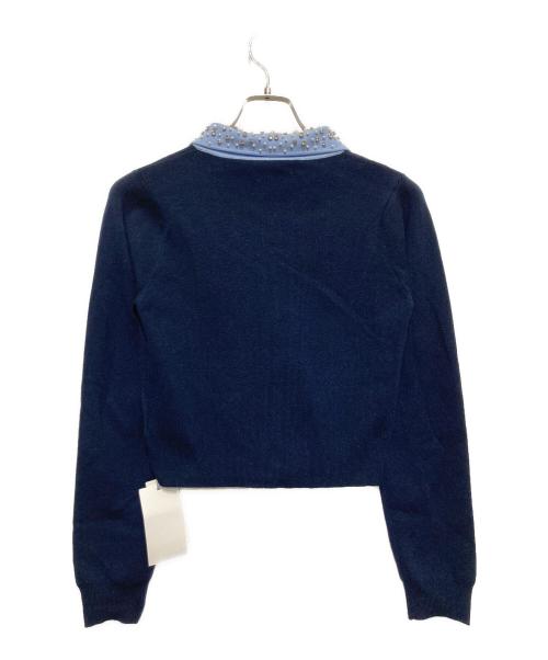 Snidel（スナイデル）Snidel (スナイデル) ビジューカラーニットカーディガン ネイビー サイズ:F 未使用品の古着・服飾アイテム