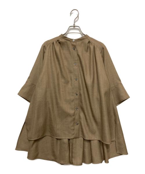 ADORE（アドーア）ADORE (アドーア) カレンダーストレッチブラウス ブラウン サイズ:38の古着・服飾アイテム